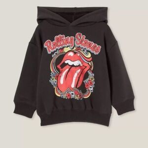 Cotton:On Kids Licensed Emerson Hoodie Rolling Stones Flowers Grey Size 8 EUC